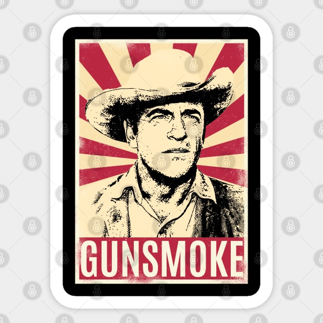 Retro Vintage Gunsmoke // Matt Dillon Sticker by Play And Create